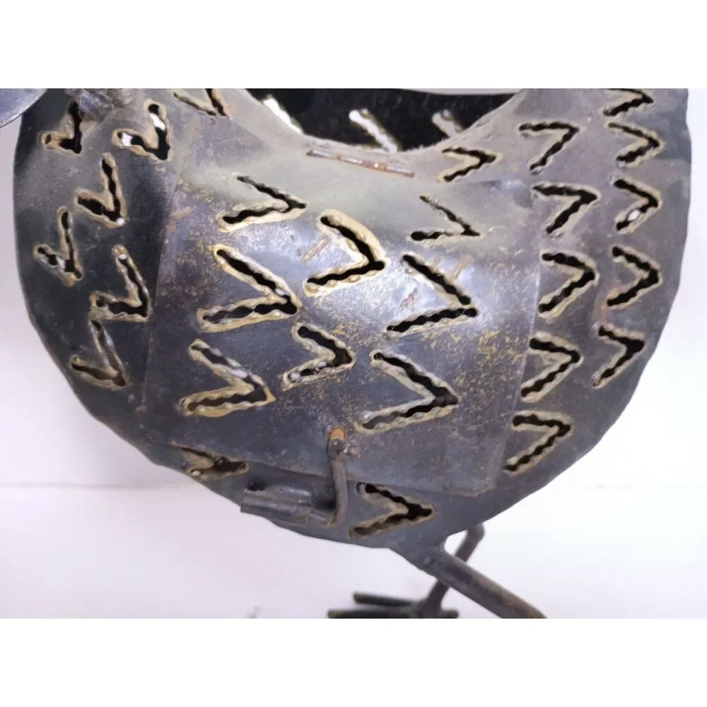 Vintage Rustic Metal Rooster Chicken Handmade Outdoor Tealight Candle Holder